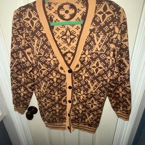 Brown and Tan Cardigan